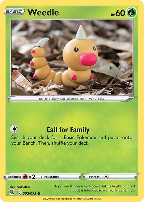 Weedle 02/73 Common Champion's Path Pokémon card