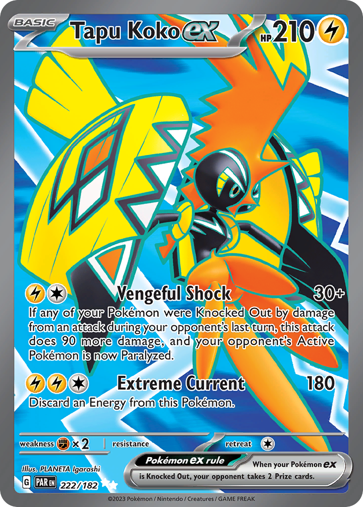 Tapu Koko ex 222/182 Ultra Rare Paradox Rift