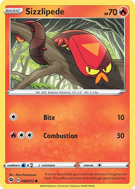 Sizzlipede 09/73 Common Champion's Path Pokémon card