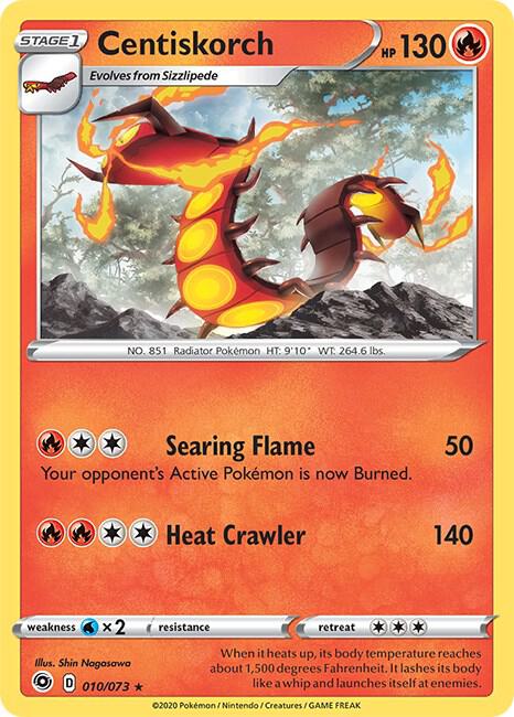Centiskorch 10/73 Holo Rare Champion's Path Pokémon card