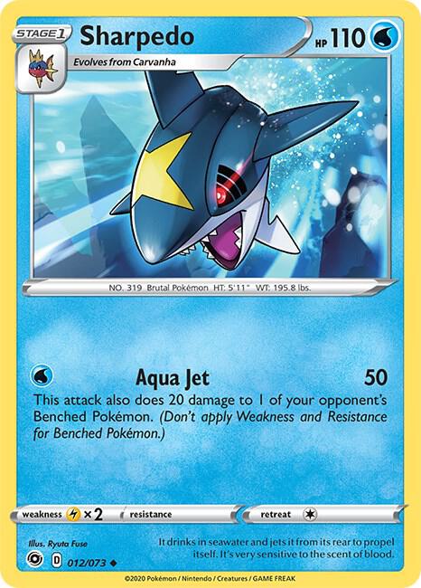 Sharpedo 12/73 Uncommon Champion's Path Pokémon card