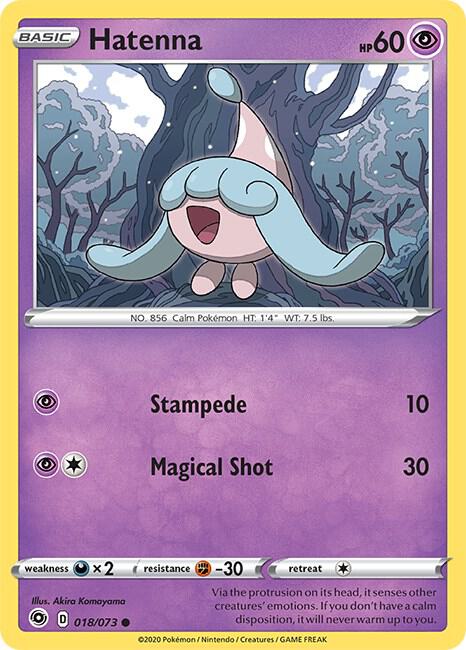 Hatenna 18/73 Common Champion's Path Pokémon card