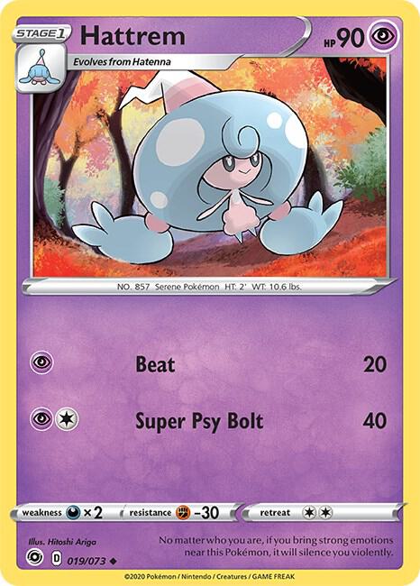 Hattrem 19/73 Uncommon Champion's Path Pokémon card