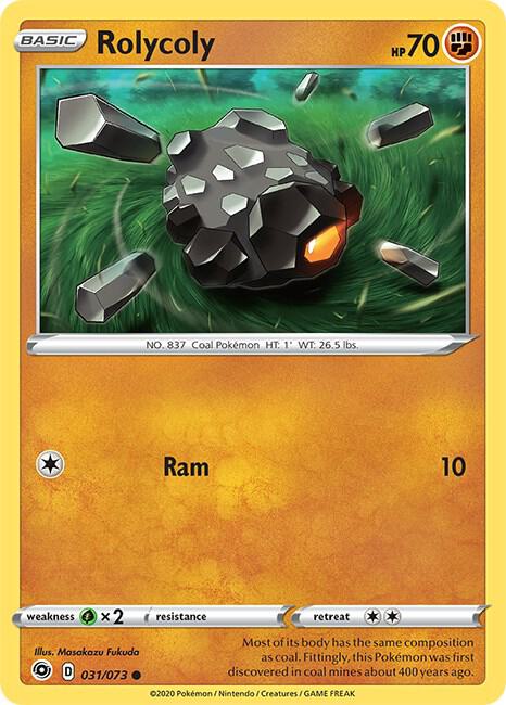 Rolycoly 31/73 Common Champion's Path Pokémon card