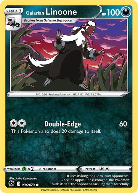 Galarian Linoone 36/73 Common Champion's Path Pokémon card