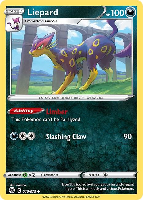 Liepard 40/73 Uncommon Champion's Path Pokémon card