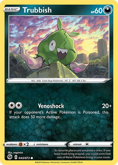 Trubbish 43/73 Common Champion's Path Pokémon card