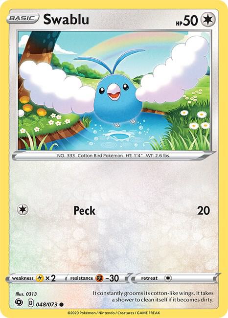 Swablu 48/73 Common Champion's Path Pokémon card