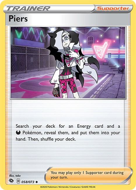 Piers 58/73 Uncommon Champion's Path Pokémon card