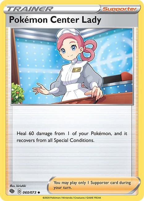 Pokemon Center Lady 60/73 Uncommon Champion's Path Pokémon card