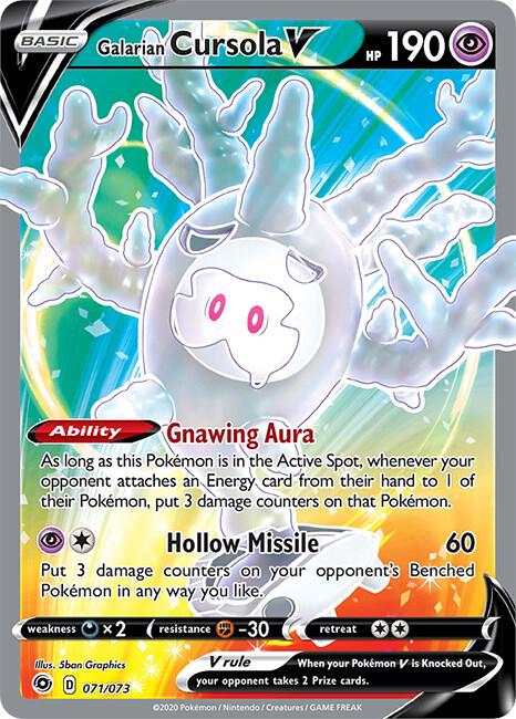 Galarian Cursola V (Full Art) 71/73 Ultra Rare Champion's Path Pokémon card