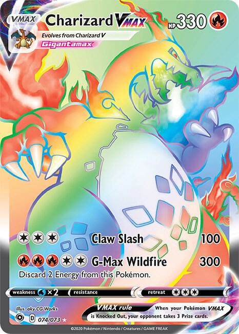 Charizard VMAX (Secret) 74/73 Secret Rare Champion's Path Pokémon card