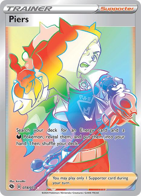 Piers (Secret) 78/73 Secret Rare Champion's Path Pokémon card