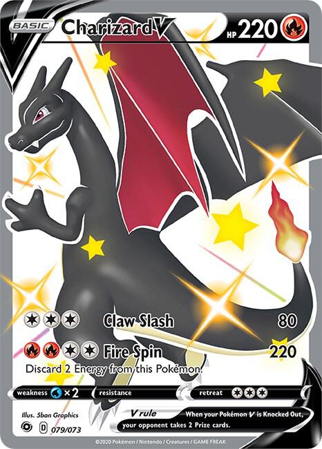 Charizard V (Secret) 79/73 Secret Rare Champion's Path Pokémon card