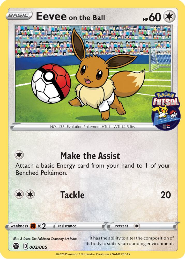 Eevee on the Ball - 002/005 (Pokemon Futsal) Promo Miscellaneous Cards & Products