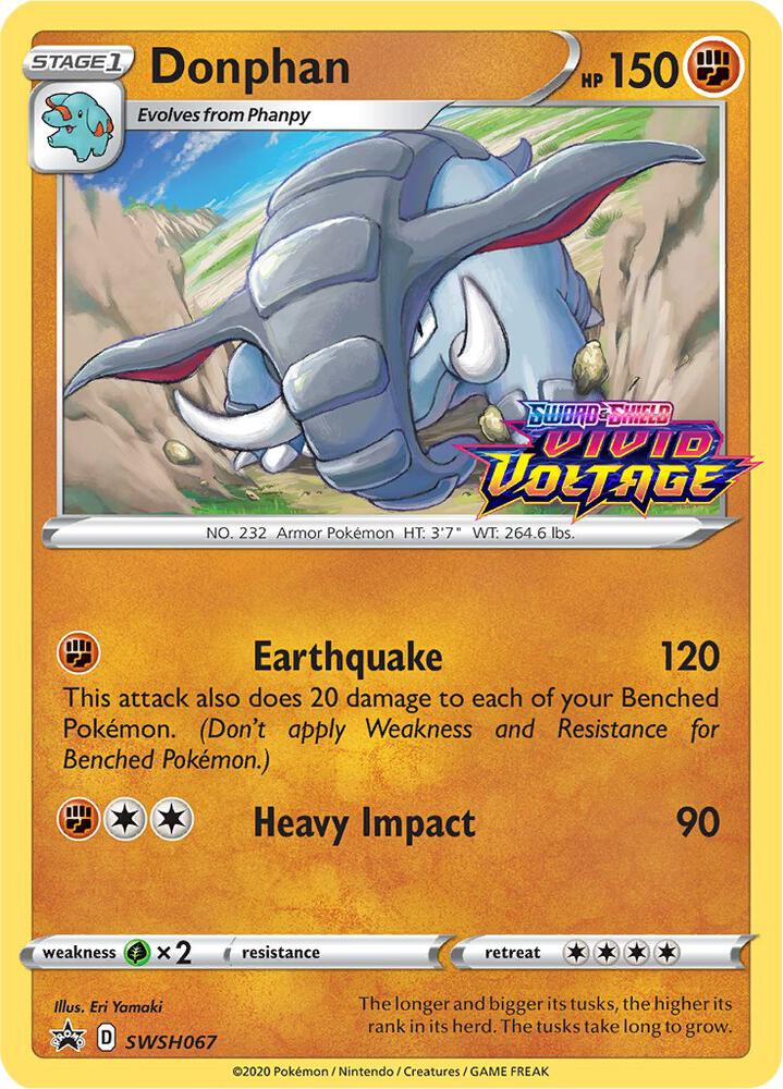 Donphan - SWSH067 (Prerelease) SWSH067 Promo Sword & Shield Promo Cards Pokémon card