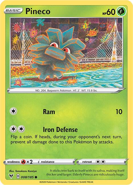 Pineco 008/185 Common Vivid Voltage Pokémon card