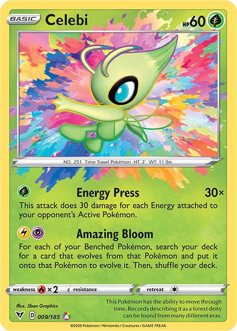 Celebi 009/185 Amazing Rare Vivid Voltage Pokémon card