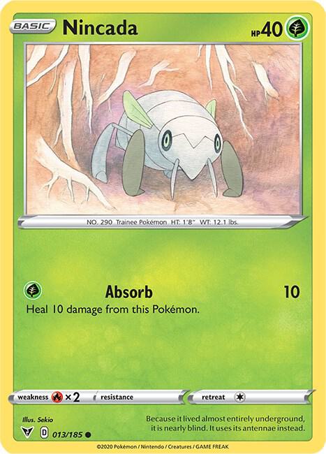 Nincada 013/185 Common Vivid Voltage Pokémon card