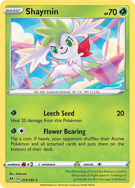 Shaymin 015/185 Holo Rare Vivid Voltage Pokémon card