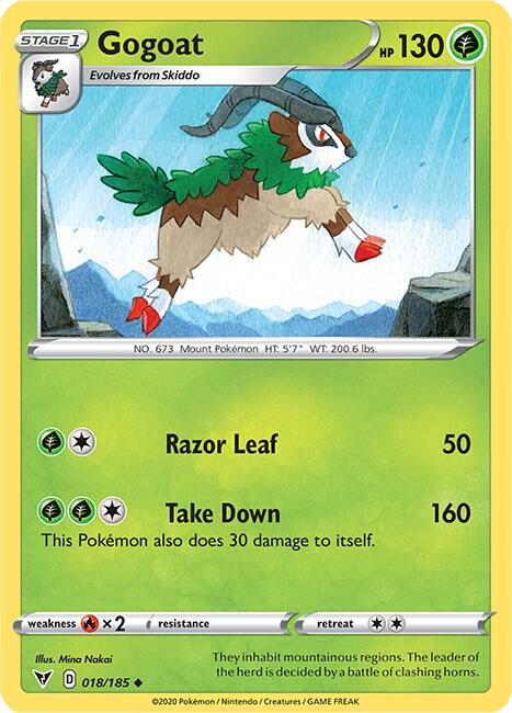 Gogoat 018/185 Uncommon Vivid Voltage Pokémon card