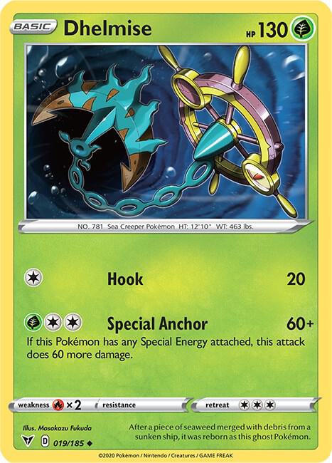 Dhelmise 019/185 Uncommon Vivid Voltage Pokémon card