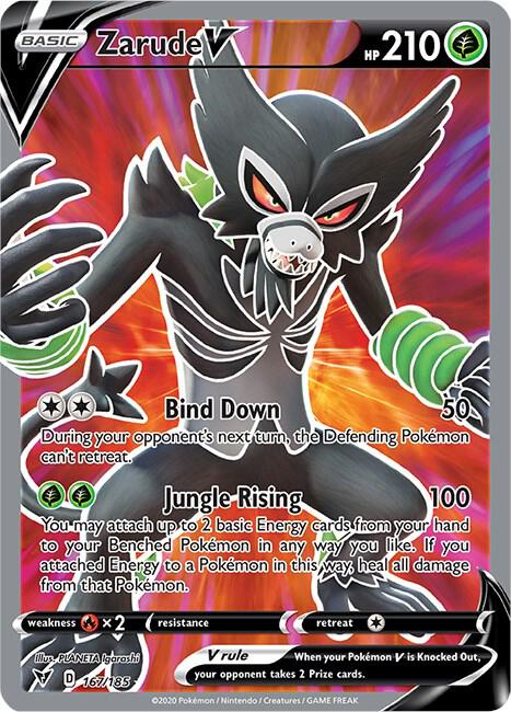 Zarude V (Full Art) 167/185 Ultra Rare Vivid Voltage Pokémon card