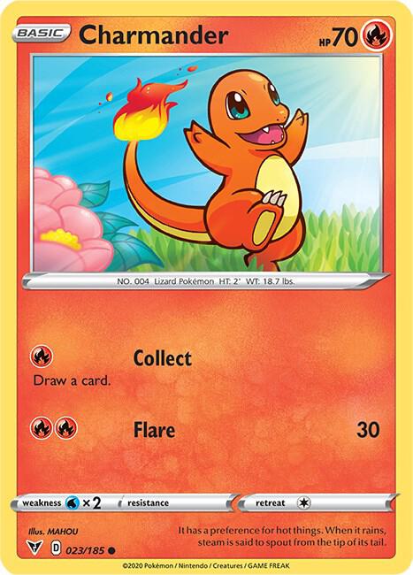 Charmander 023/185 Common Vivid Voltage Pokémon card