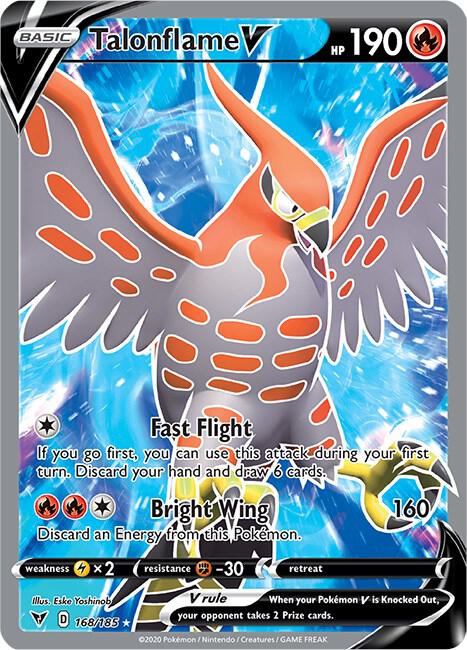 Talonflame V (Full Art) 168/185 Ultra Rare Vivid Voltage Pokémon card