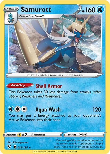 Samurott 035/185 Rare Vivid Voltage Pokémon card