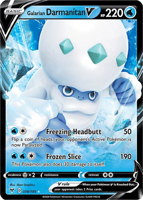 Galarian Darmanitan V - 036/185 Ultra Rare SWSH04: Vivid Voltage