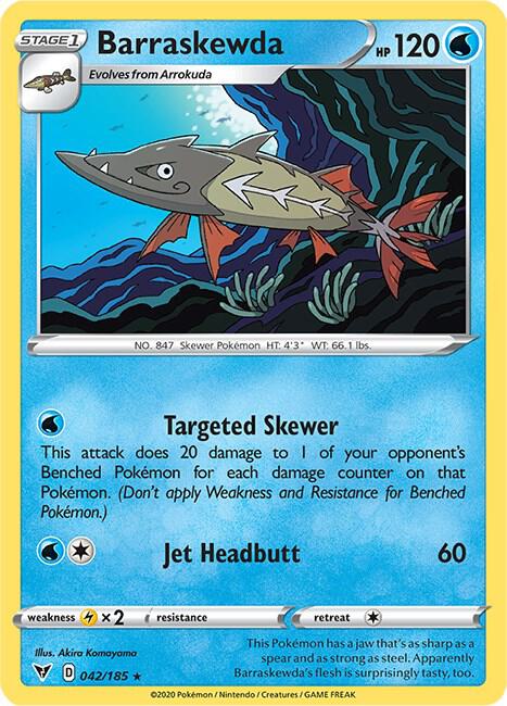 Barraskewda 042/185 Rare Vivid Voltage Pokémon card