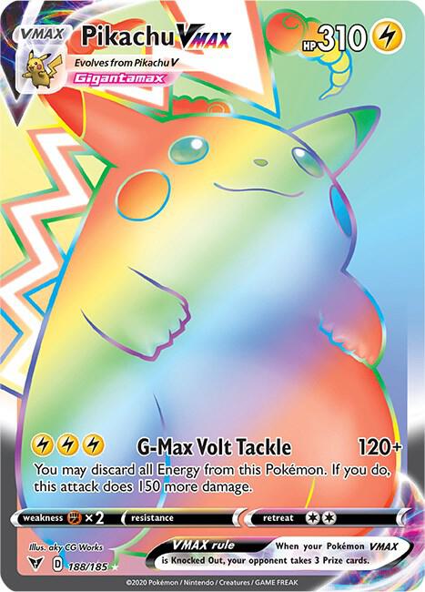 Pikachu VMAX (Secret) - 188/185 Secret Rare SWSH04: Vivid Voltage