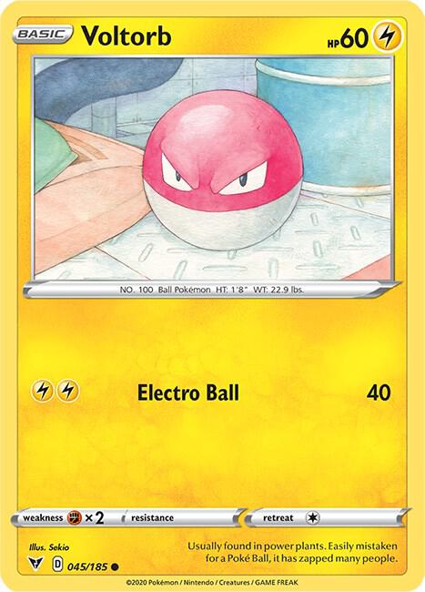Voltorb 045/185 Common Vivid Voltage Pokémon card