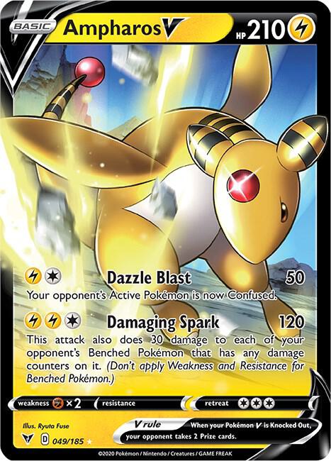 Ampharos V - 049/185 Ultra Rare SWSH04: Vivid Voltage