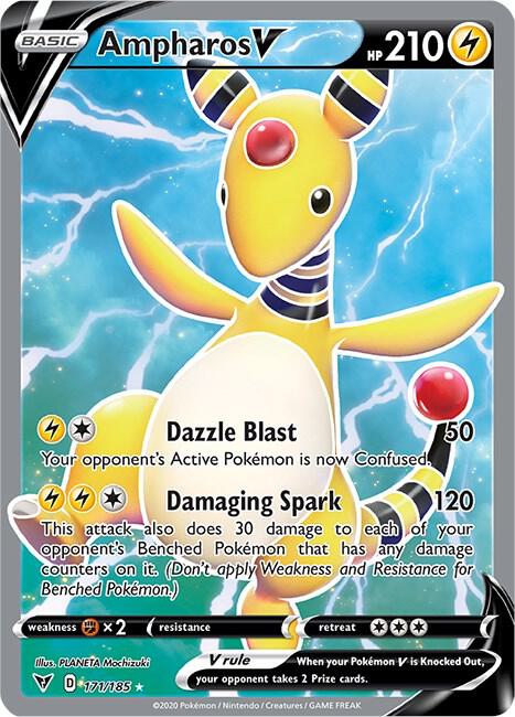Ampharos V (Full Art) - 171/185 Ultra Rare SWSH04: Vivid Voltage