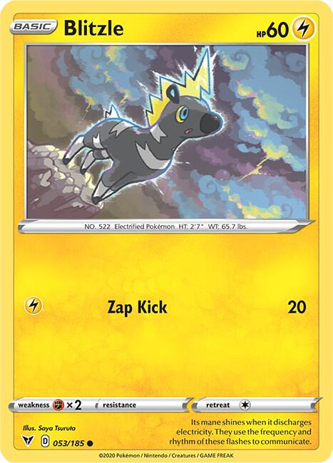 Blitzle 053/185 Common Vivid Voltage Pokémon card