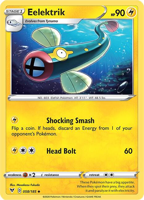 Eelektrik 058/185 Uncommon Vivid Voltage Pokémon card