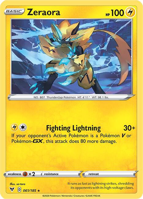 Zeraora 061/185 Holo Rare Vivid Voltage Pokémon card