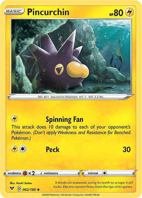 Pincurchin 062/185 Uncommon Vivid Voltage Pokémon card
