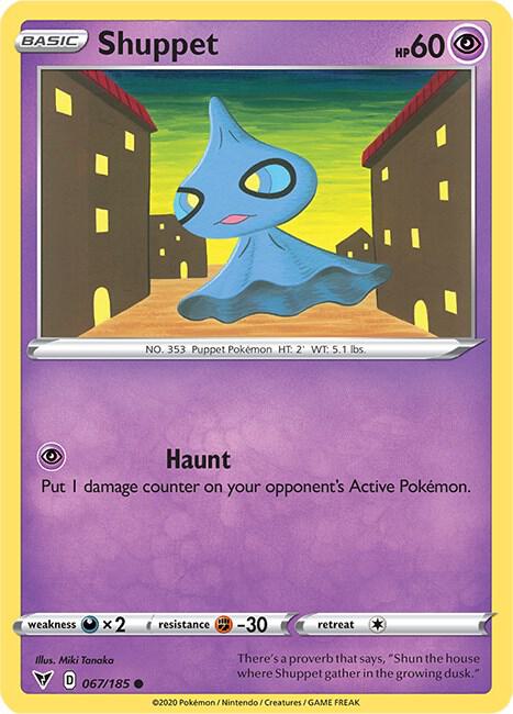 Shuppet 067/185 Common Vivid Voltage Pokémon card