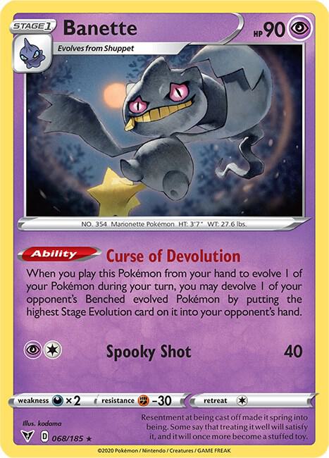 Banette 068/185 Rare Vivid Voltage Pokémon card