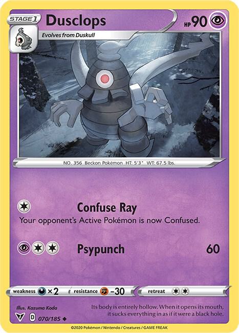 Dusclops 070/185 Uncommon Vivid Voltage Pokémon card