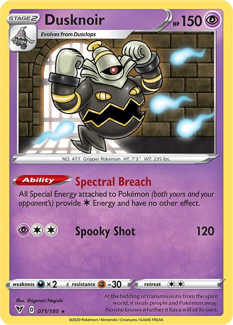 Dusknoir 071/185 Holo Rare Vivid Voltage Pokémon card