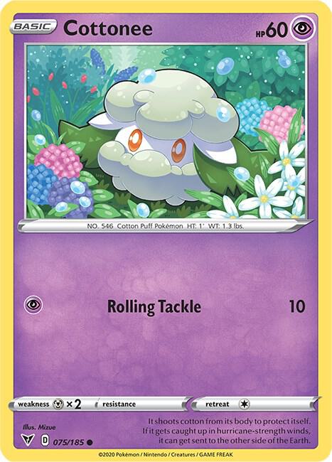 Cottonee 075/185 Common Vivid Voltage Pokémon card