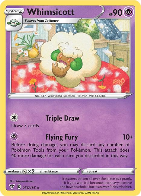 Whimsicott 076/185 Rare Vivid Voltage Pokémon card