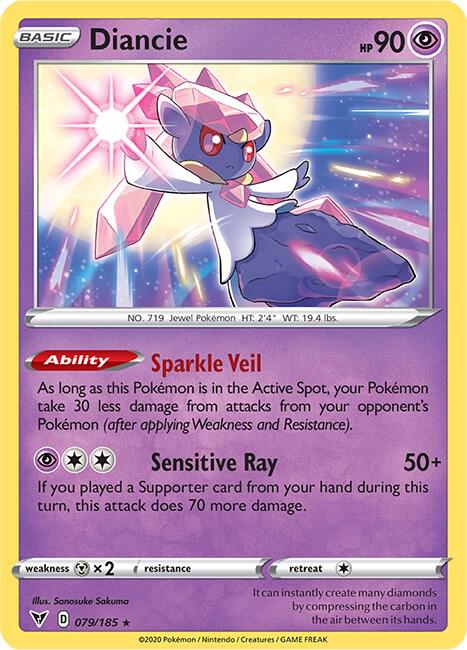 Diancie 079/185 Holo Rare Vivid Voltage Pokémon card