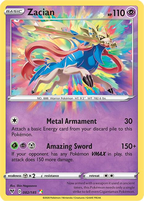 Zacian 082/185 Amazing Rare Vivid Voltage Pokémon card