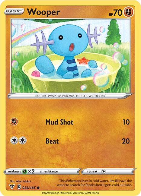Wooper 083/185 Common Vivid Voltage Pokémon card