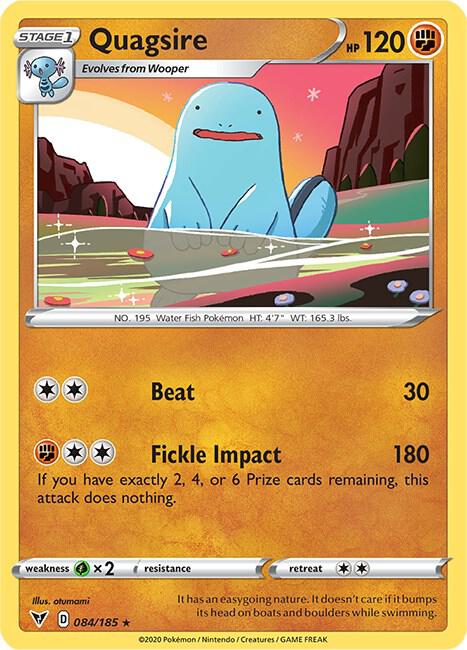 Quagsire 084/185 Rare Vivid Voltage Pokémon card